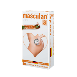 Презервативы "Masculan Long Pleasure" розовые, продлевающие время акта, 10шт