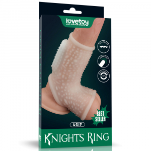 Насадка с отверстием для мошонки "Knights Ring" с вибрацией, рельефная