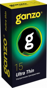 Презервативы "Ganzo Ultra Thin" ультратонкие, 15шт
